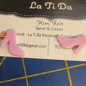 Barbie Pink Shoes 0.33" Resin Earrings
